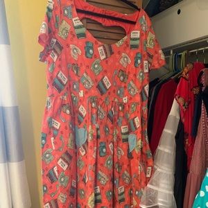 Lindy Bop Typewriter Pink Dress